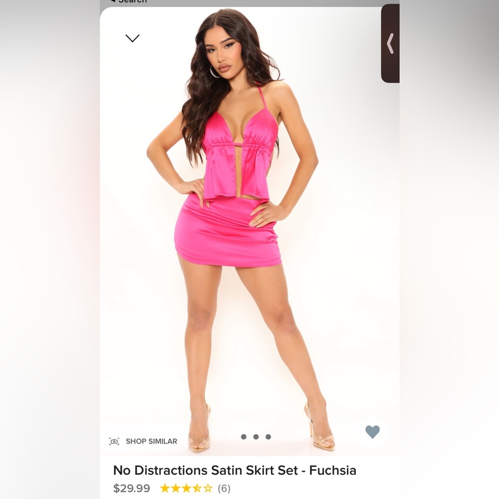Fashion Nova no distractions satin skirt set